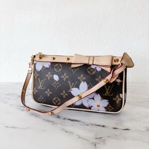 Vintage Y2K Era Cherry Blossom Monogram Shoulder Bag